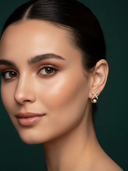 Beautiful Golden Diamond Earrings