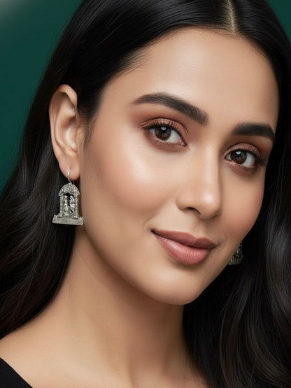 Beautiful Oxidized Temple Design Earrings