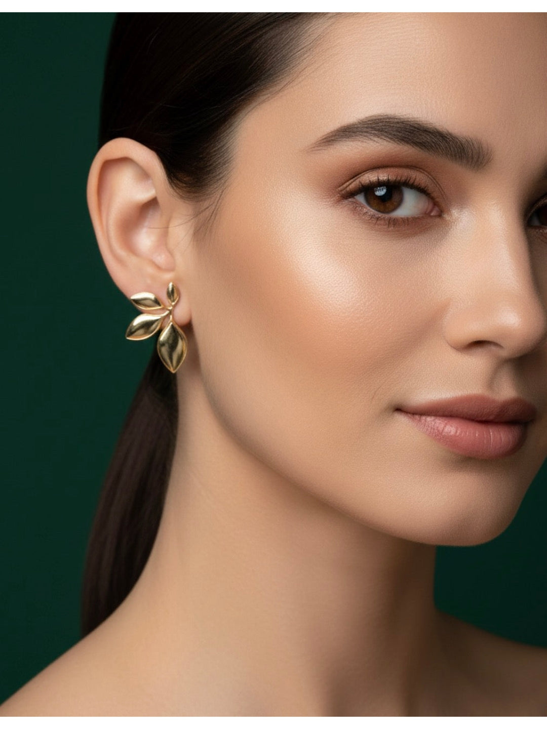 Gold Plated Half Flower Earrings