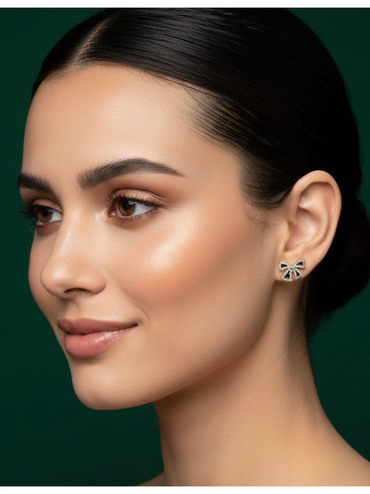Fancy Bow Stylish Diamond Studs