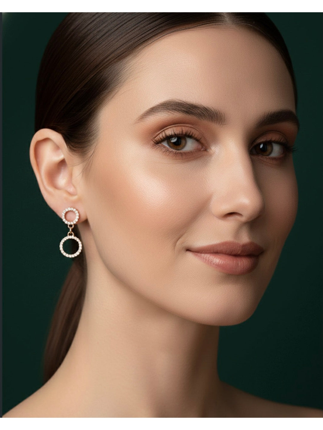 Rose Gold Dubble Ring Earrings
