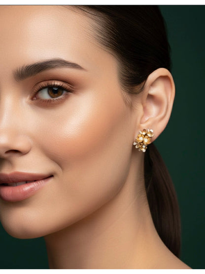 Women Gold Plated Floral Earring