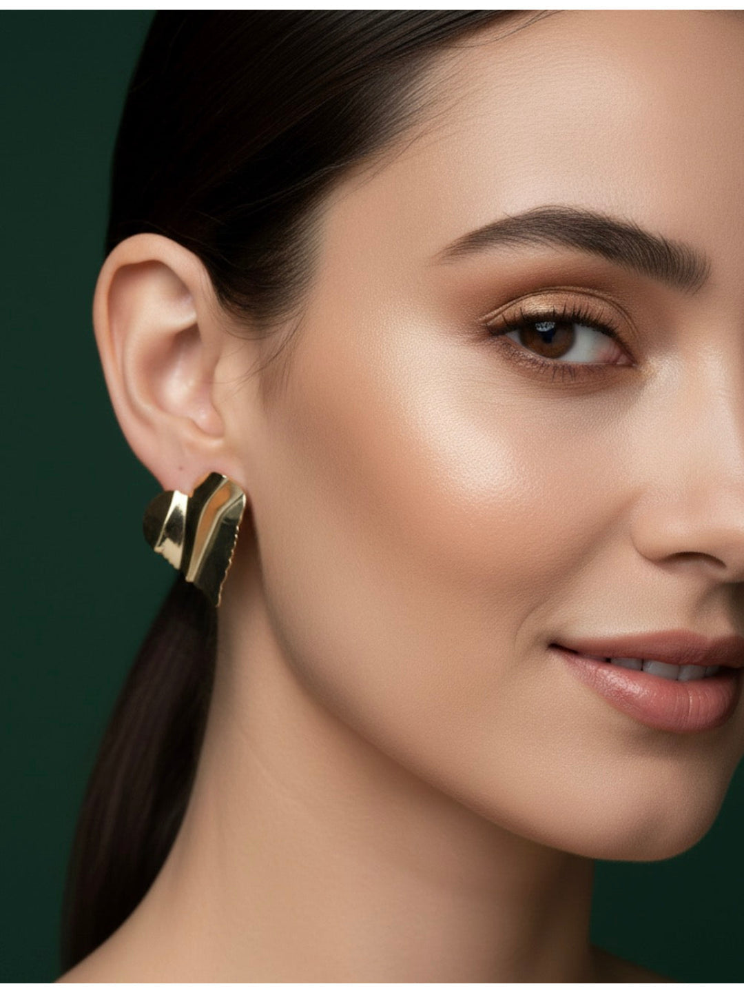 Women Gold Plated Heart Shaped Earrings