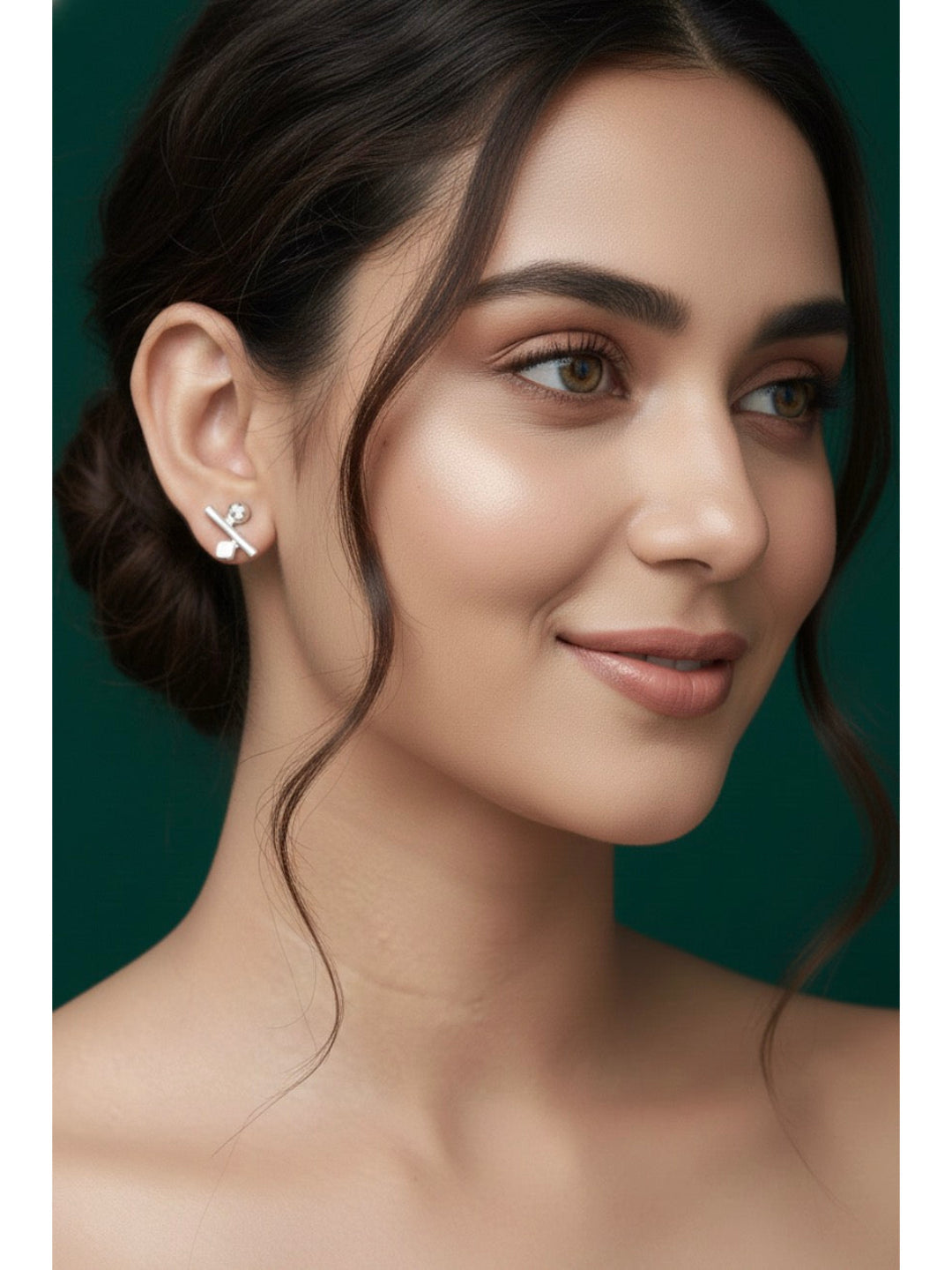 Women Silver Plated Minimal Earrings