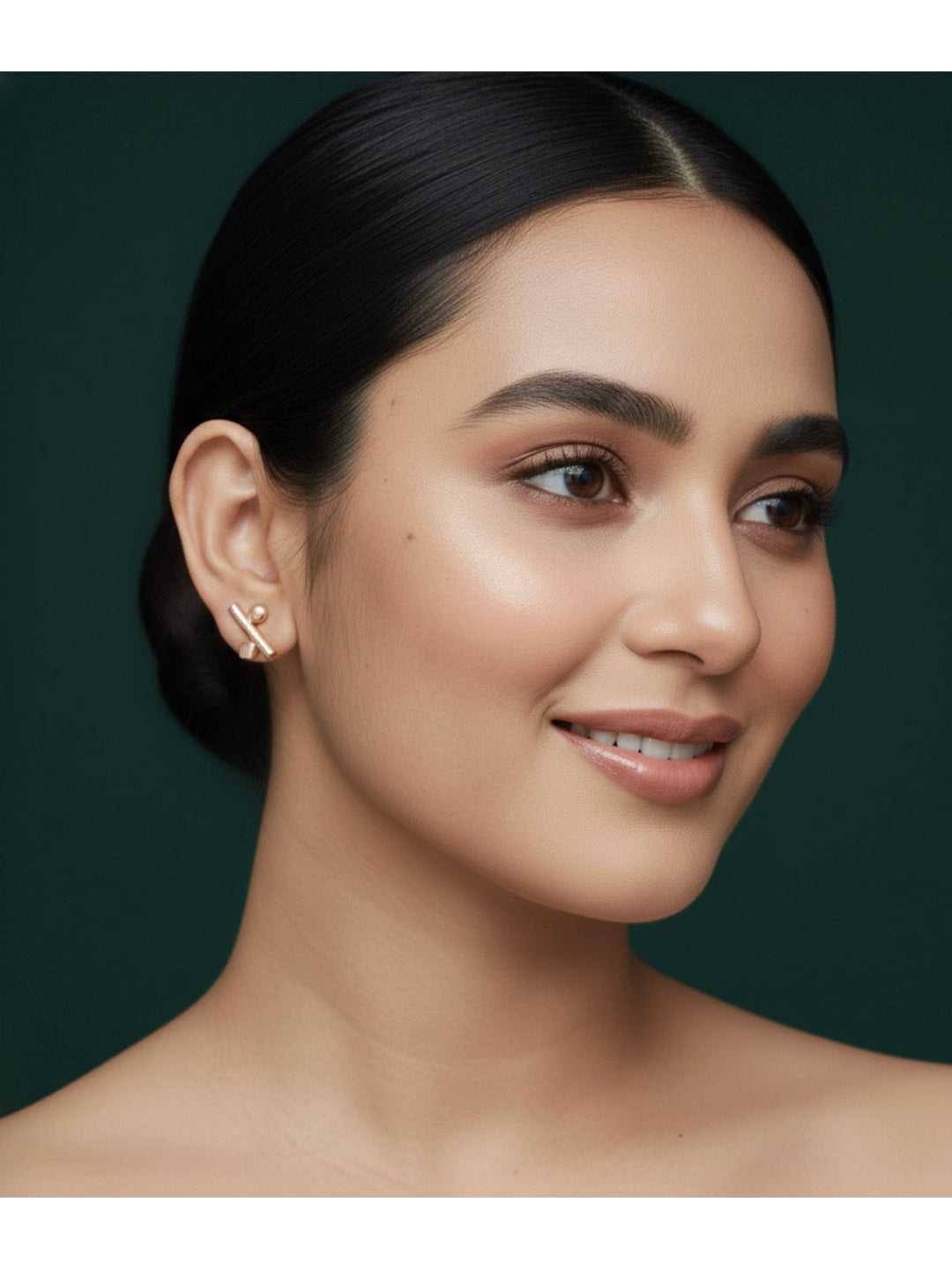 Women Gold Plated Minimal Earrings