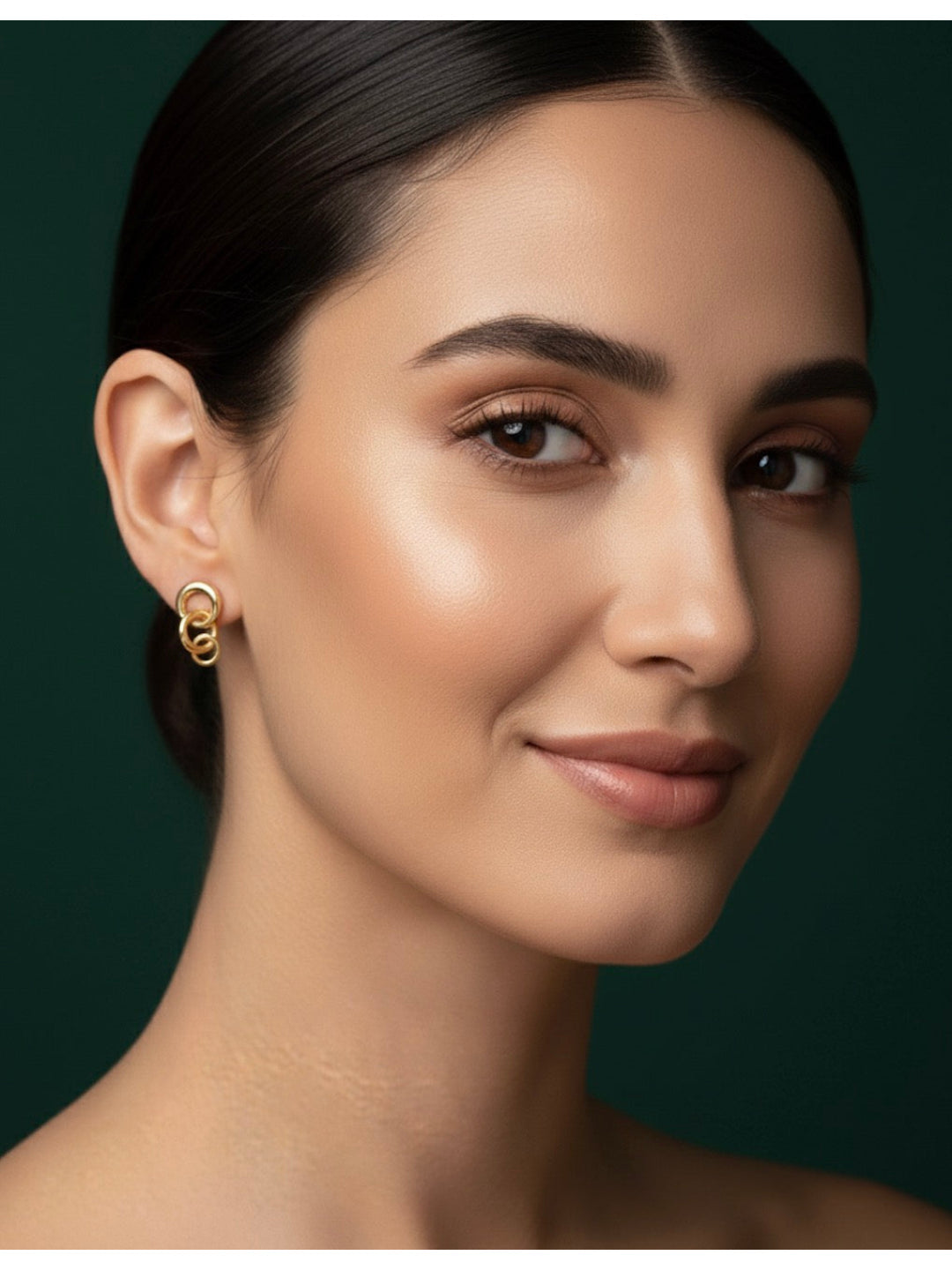 Women Gold Interlinked Plated Earrings