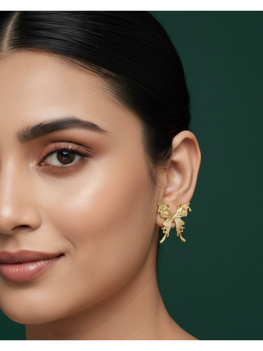 Women Gold Plated Butterfly Earrings