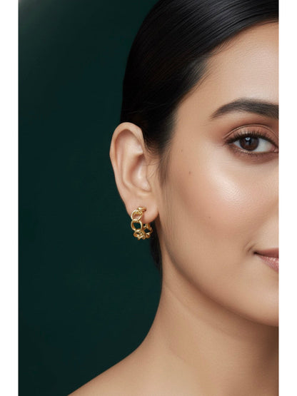 Women Gold Plated Interlinked Hoop