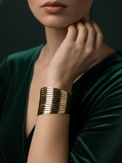Premium Gold-Plated Bangle-Style Bracelet
