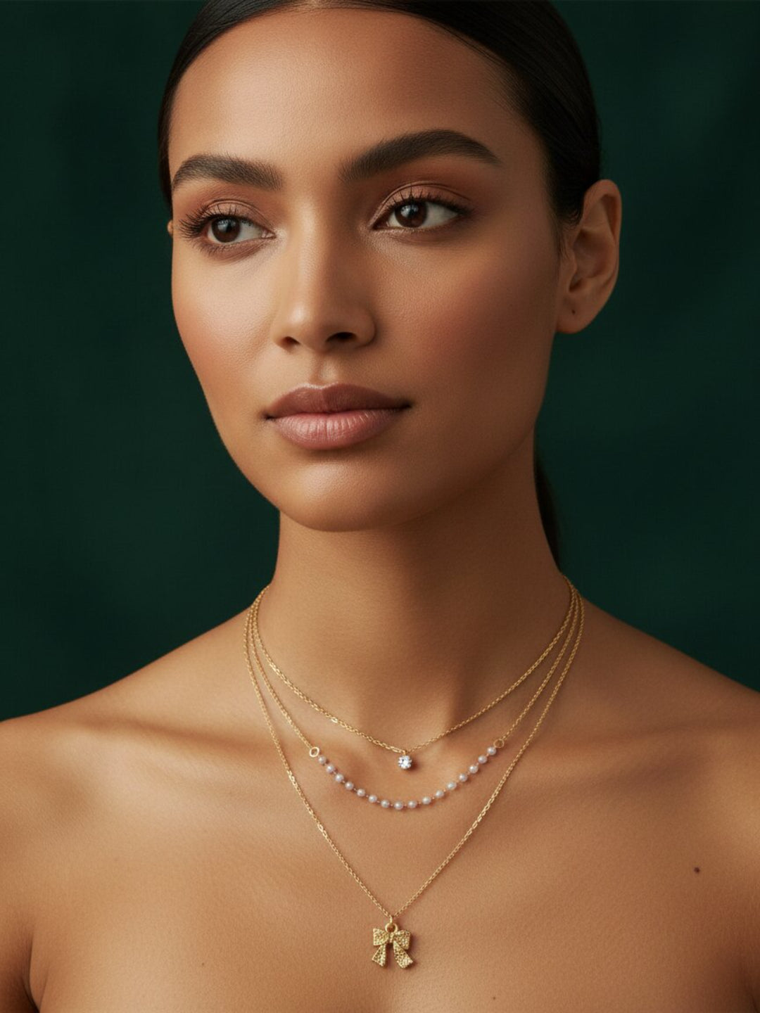 Classic Beads &amp; Stone Layered Chain