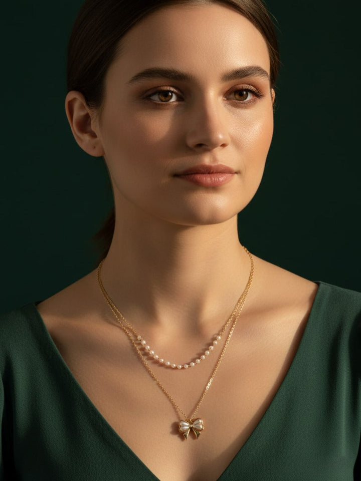Classic Beads &amp; Stone Layered Chain