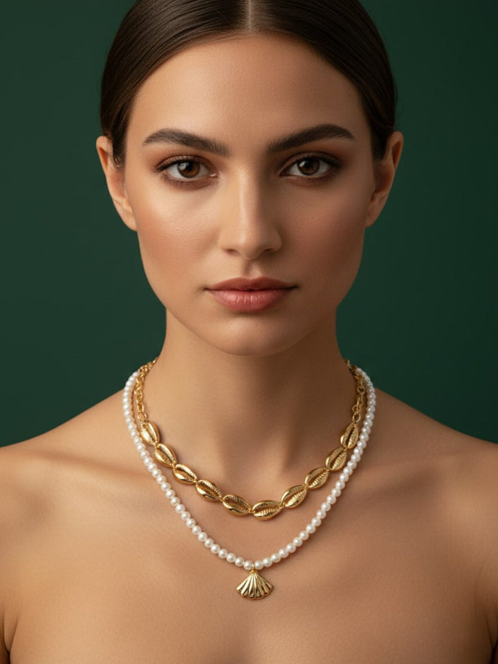 Classic Beads &amp; Stone Layered Mala Chain