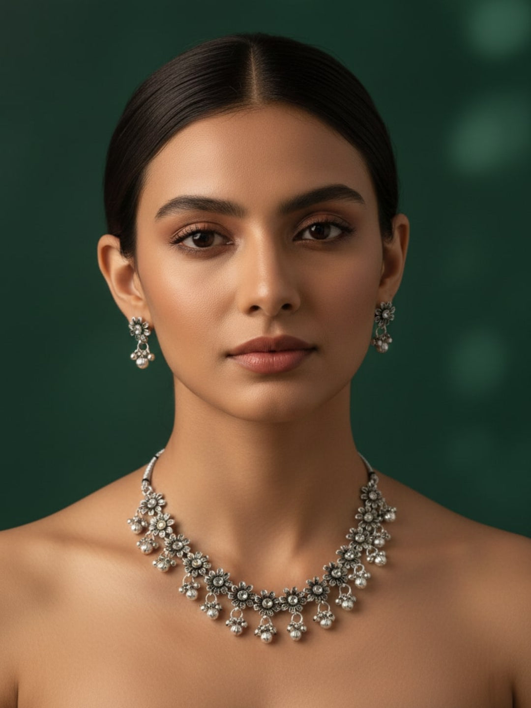 Antique Oxidised Necklace Jewellery Set