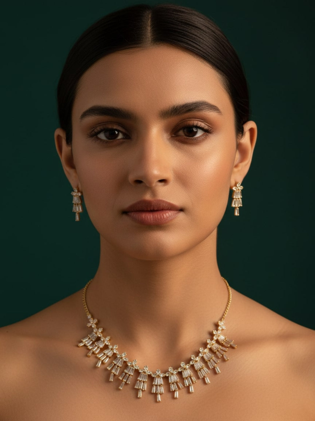 American Stone Necklace with Earring