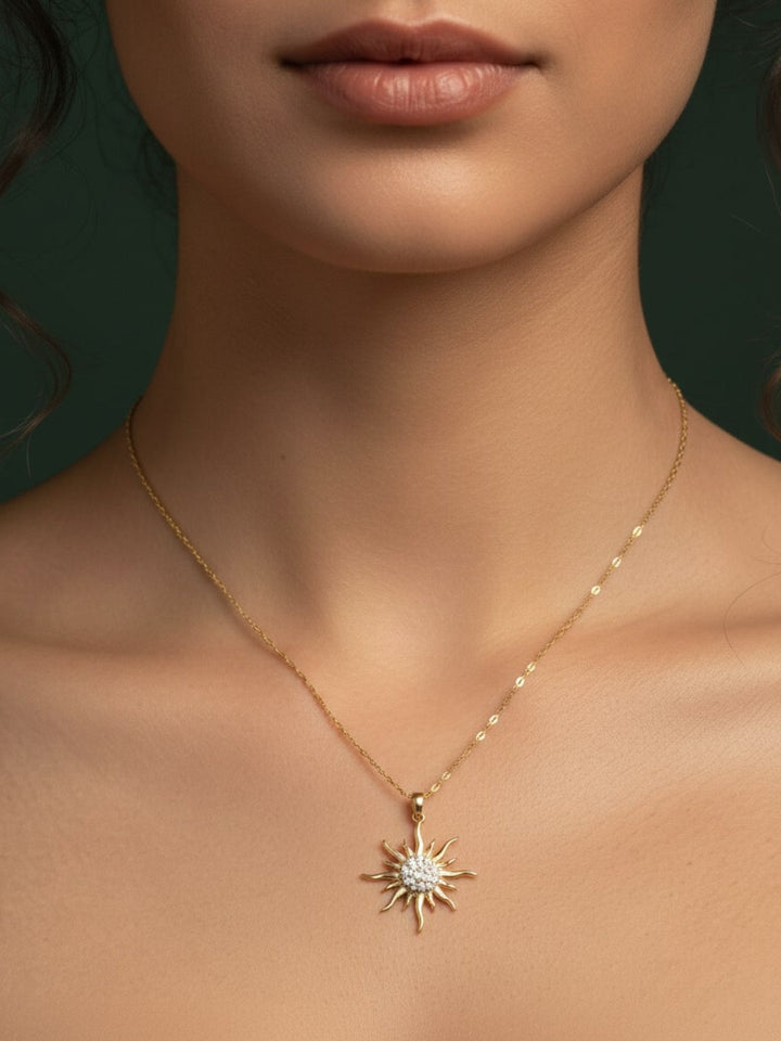 Trendy Sun Pendant with Chain