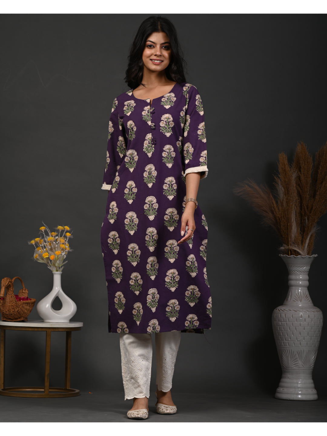 Rimeline burgundy printed kurti – wholesale manufacturer & exporter from India