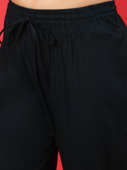 Rayon Calf Length Printed Straight 3/4 Sleeves Round Neck Kurta Bottom Dupatta Set (Preorder)