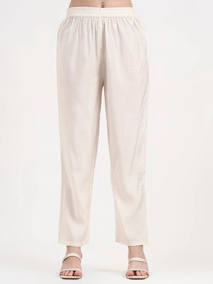 Purple And Off White Mul Chanderi Silk Anarkali Kurta Trouser Dupatta Set