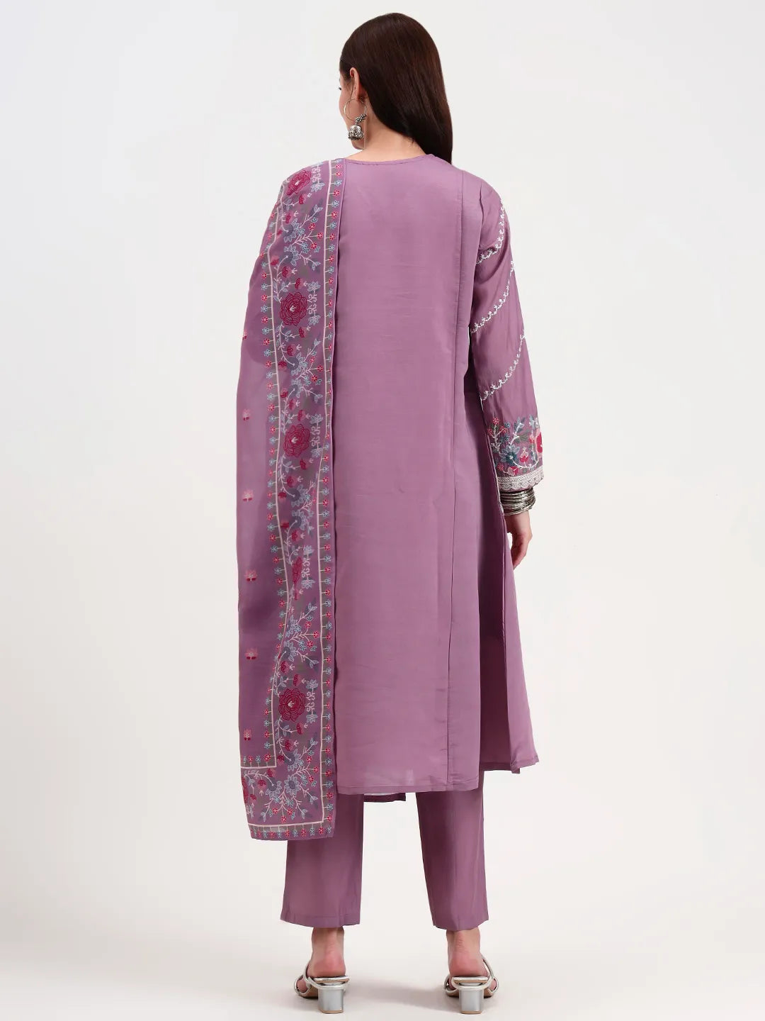 Roman Silk Lavender Kurta Dupatta Pant Set