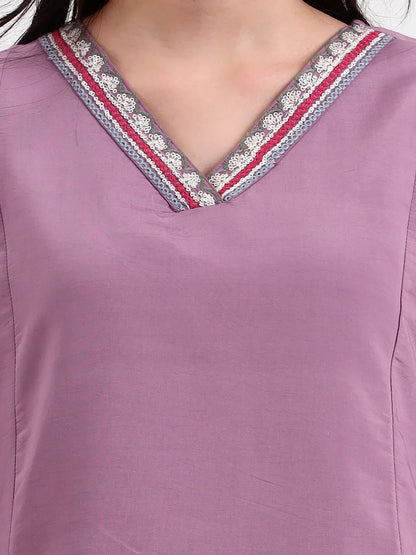 Roman Silk Lavender Kurta Dupatta Pant Set