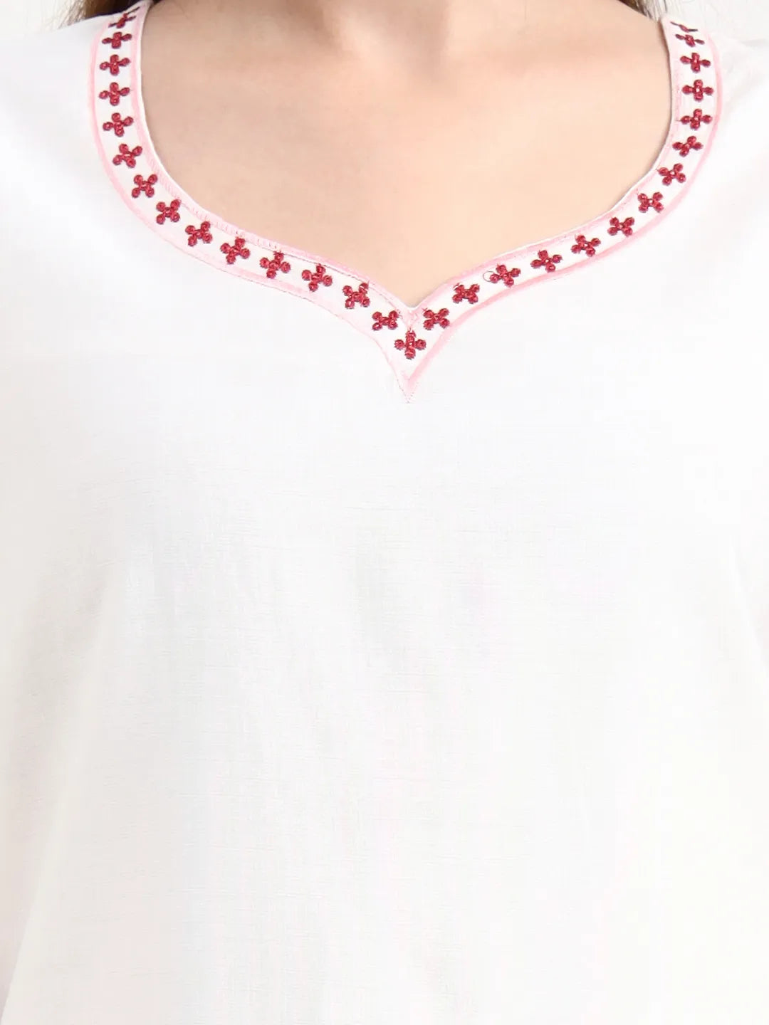 Roman Silk White Kurta Dupatta Pant Set