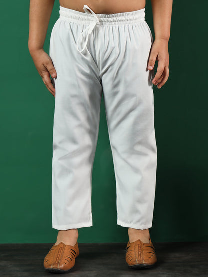 Boys Straight Style Cotton Fabric Peach Color Chikankari Kurta And Pyjama