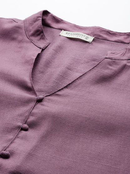 Straight Style Viscose Fabric Mauve Color Co-Ord Set