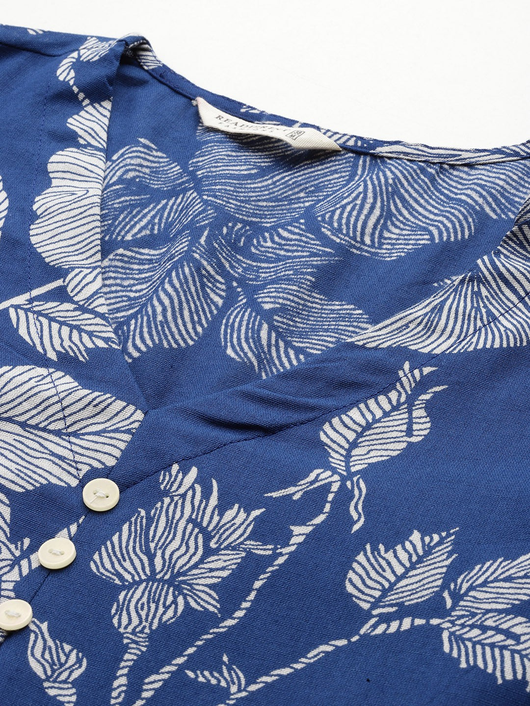 A Line Style Cotton Fabric Navy Blue Colour Kurta With Bottom