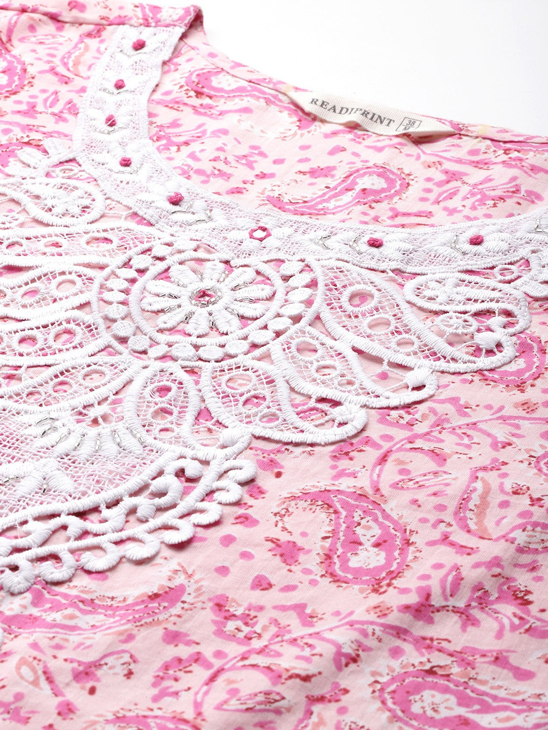 Straight Style Cotton Fabric Pink Color Kurta And Bottom With Dupatta