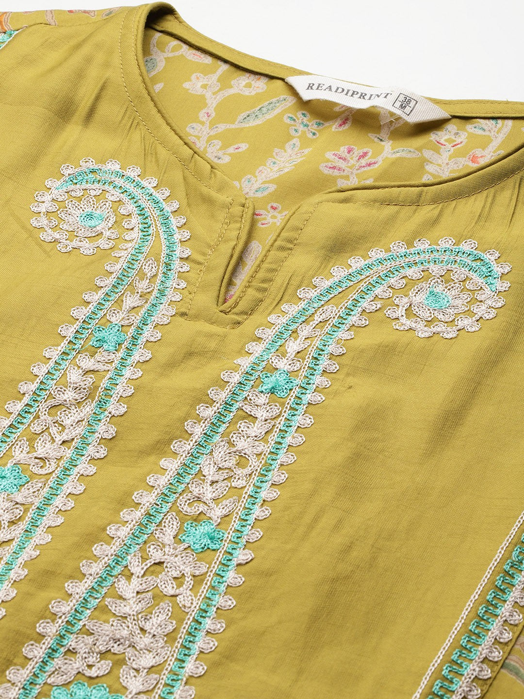 Straight Style Silk Fabric Green Color Kurta With Bottom