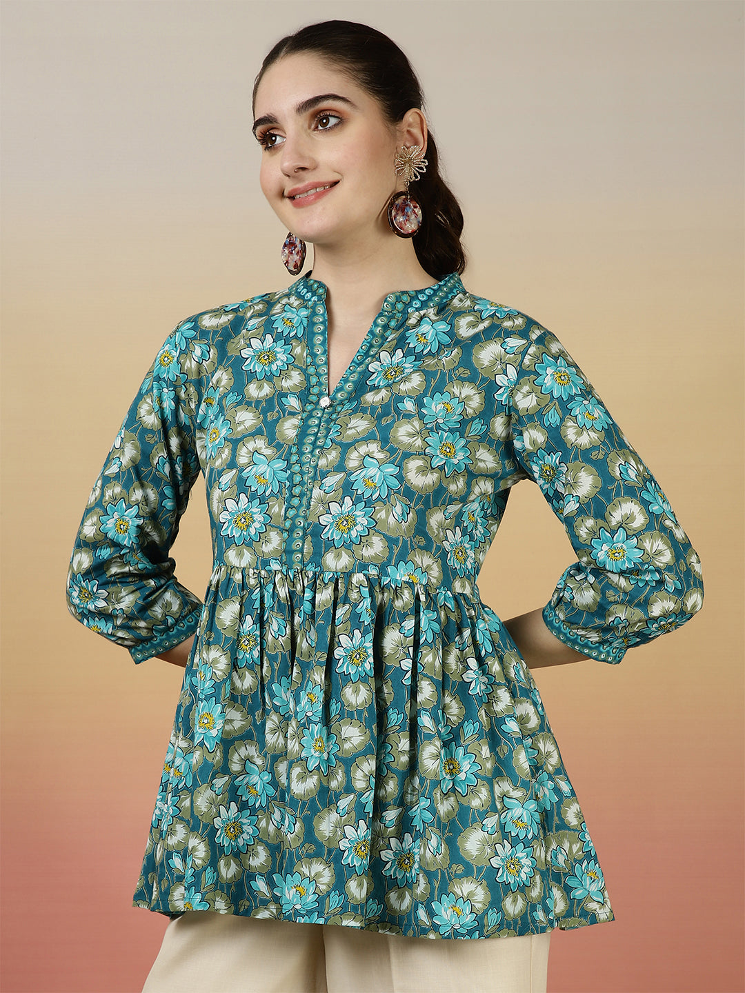 Floral Western Printed Top