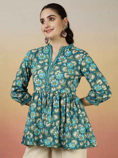 Floral Western Printed Top