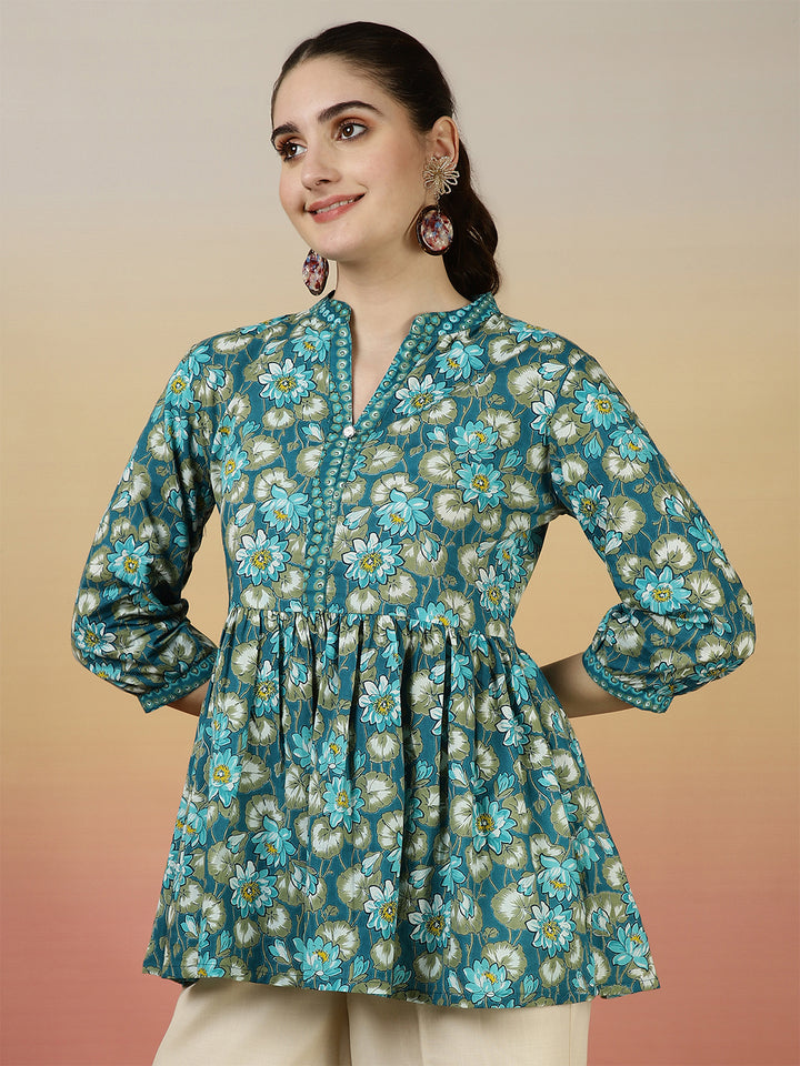Floral Western Printed Top