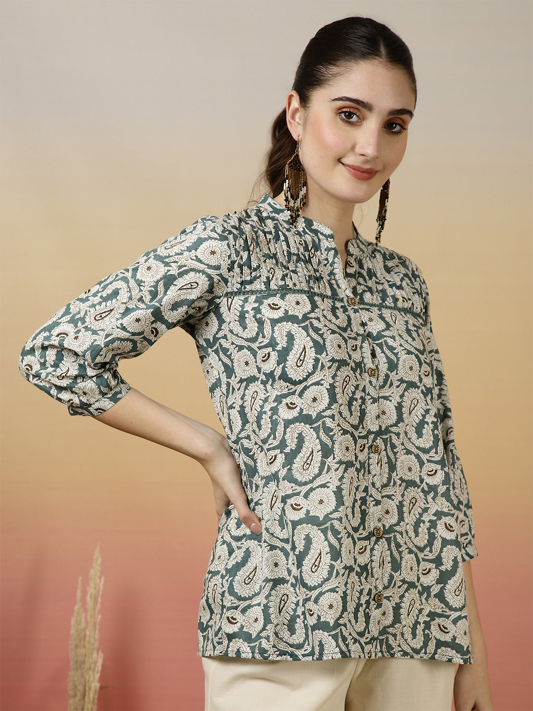 Floral Western Printed Top