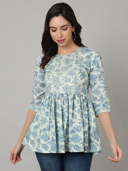 Nishabd blue embroidered top – wholesale manufacturer & exporter from India