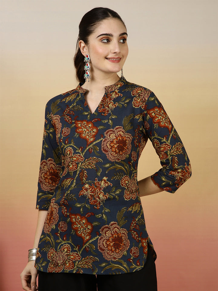 Nishabd teal printed top – wholesale manufacturer &amp; exporter from India