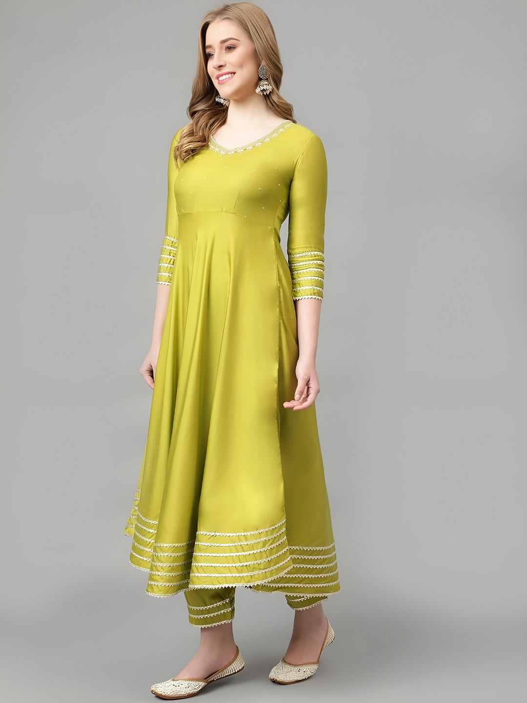 Regular Gotta Patti Kurta with Palazzo &amp; With Dupatta