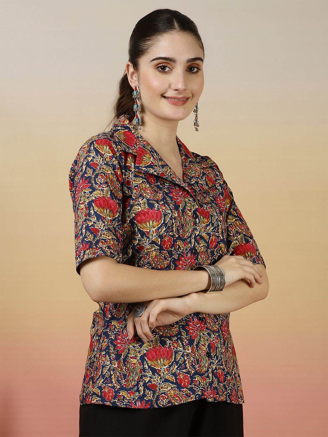 Floral Western Printed Top
