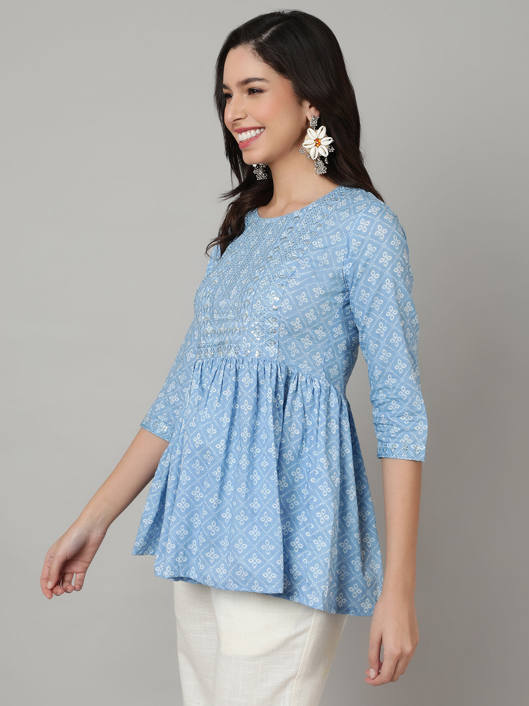 Regular Fit Embroidered  Top