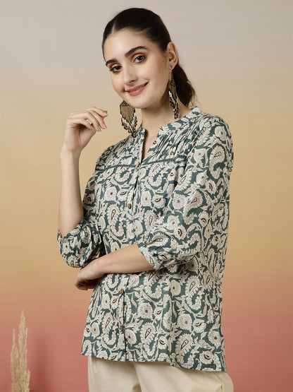 Floral Western Printed Top