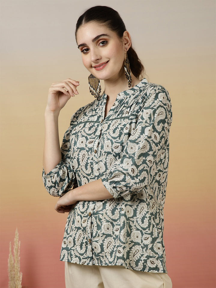 Nishabd blue printed top – wholesale manufacturer &amp; exporter from India