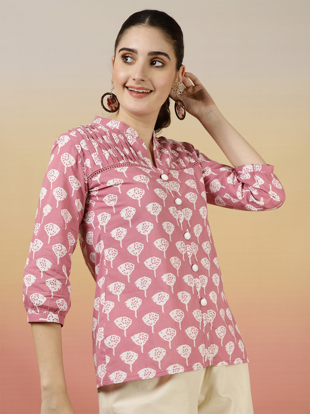 Floral Western Printed Top