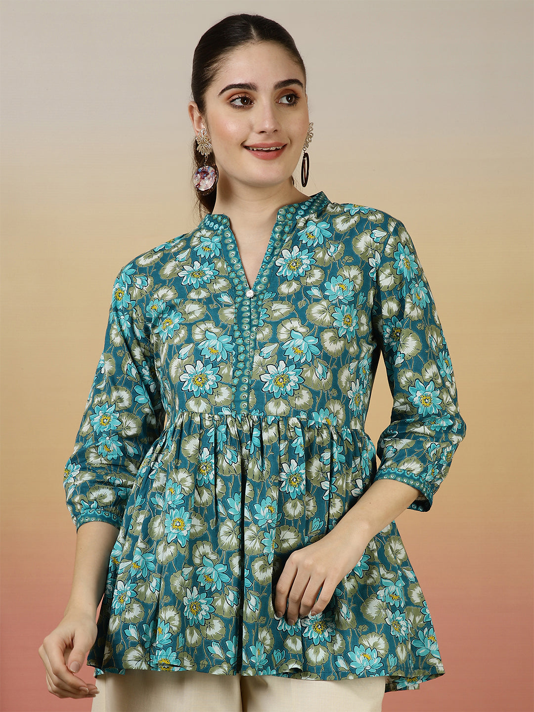 Floral Western Printed Top