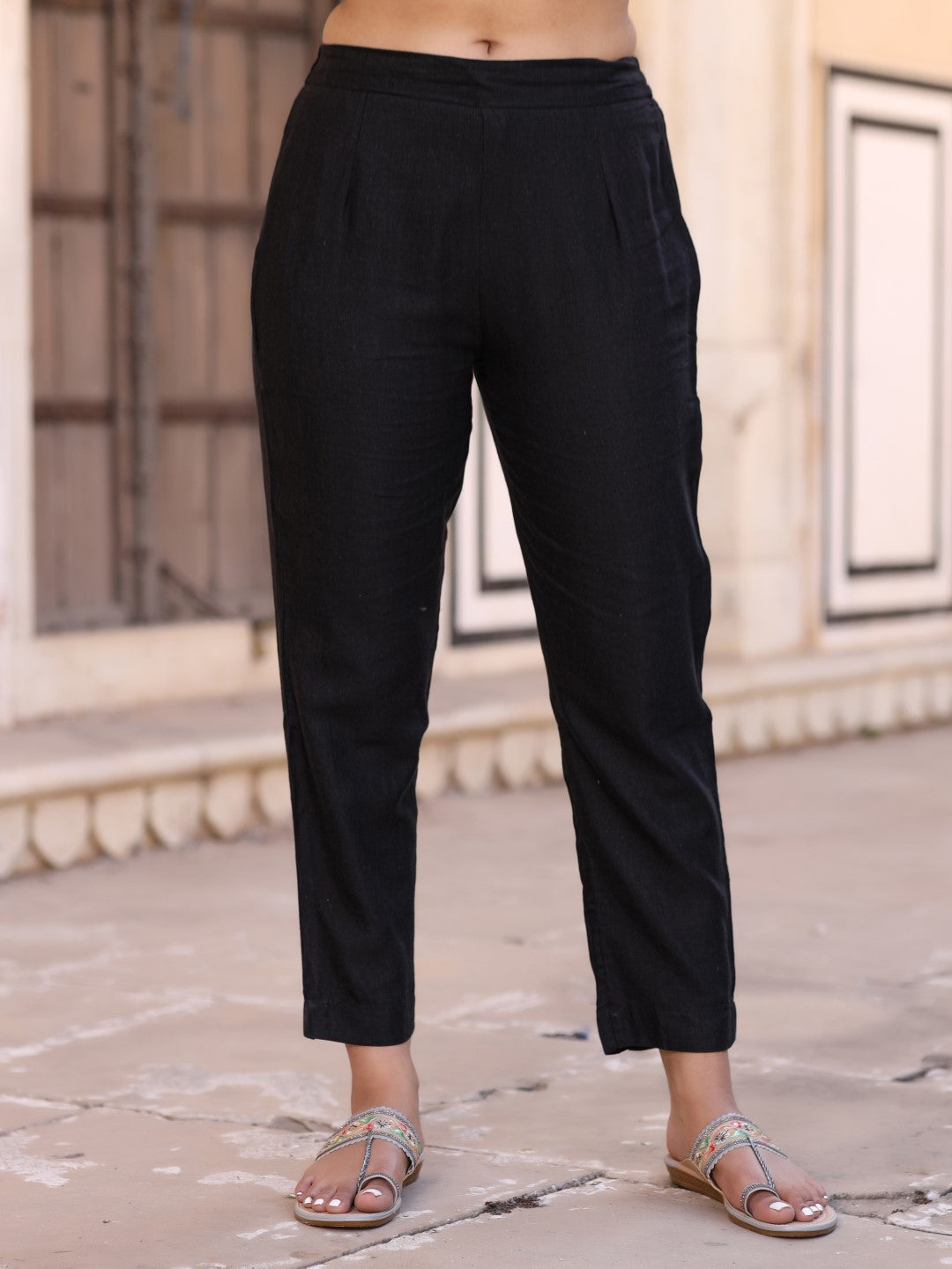 Ivory Floral Printed Pure Cotton Tunic With Pants