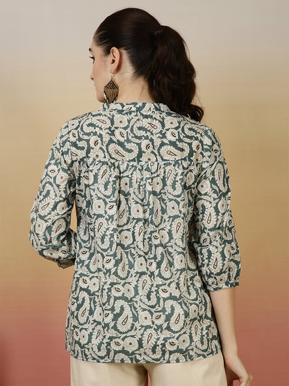 Floral Western Printed Top