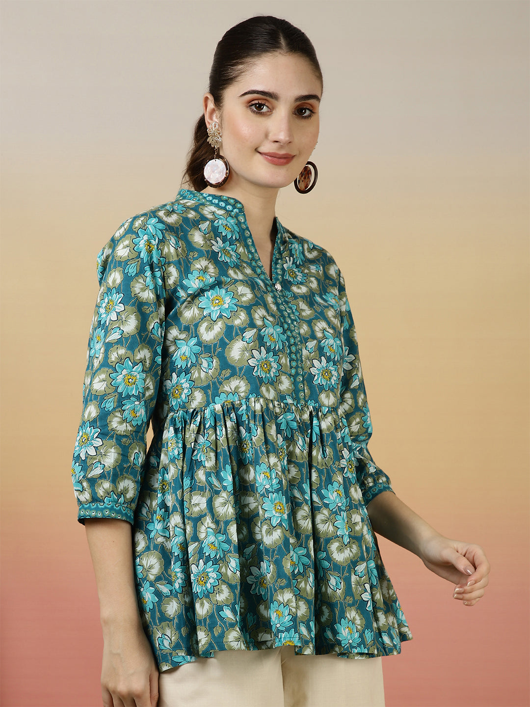 Floral Western Printed Top