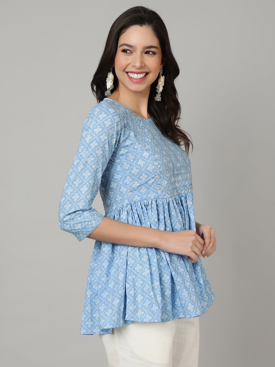 Regular Fit Embroidered  Top