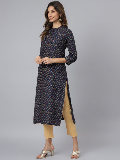 Women Printed Rayon Straight Kurta (Pre-Order)