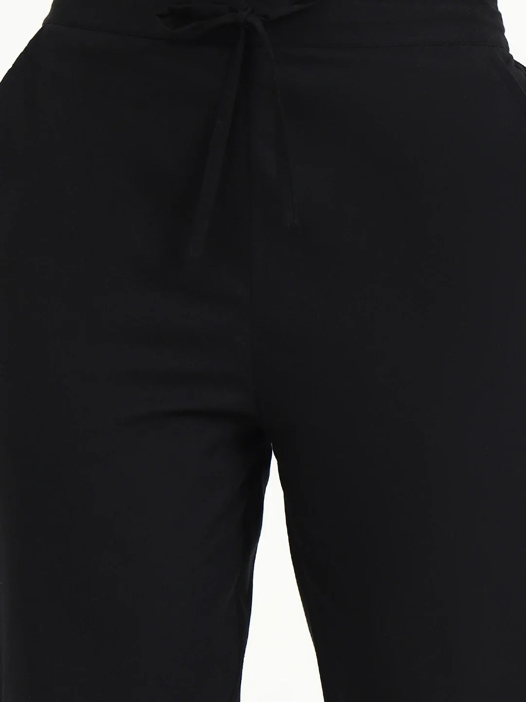 Mid-Rise Ankle-Length Regular Fit Poplin Pants