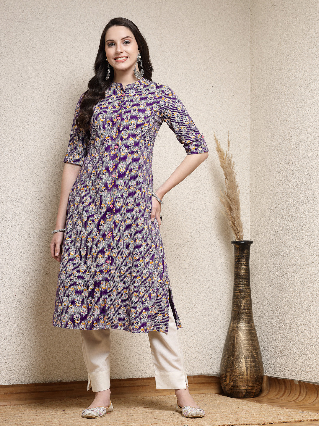 Floral Printed Rayon A-Line Kurta (Pre-Order)